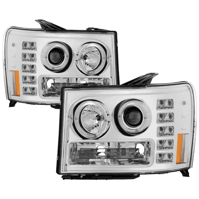 Spyder 08-13 Gmc Sierra Denali Projector Headlights Led Chrome 1