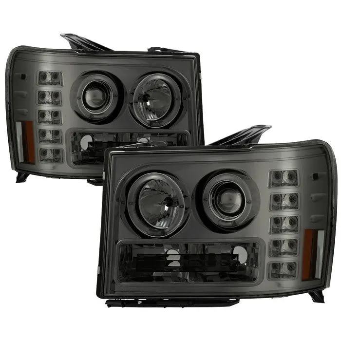 Spyder 08-13 Gmc Sierra Denali Projector Headlights Led Smoked 1