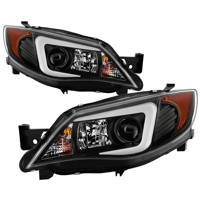 Spyder 08–14 Impreza/Wrx Projector Headlights Light Bar Black 1