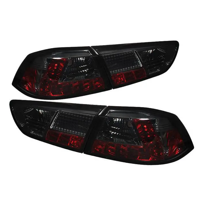 Spyder 08-14 Mitsubishi Lancer Evo X Led Tail Lights Smoked 1