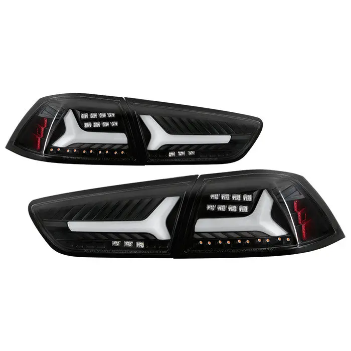 Spyder 08-14 Mitsubishi Lancer Evo X V2 Led Tail Lights Black 1