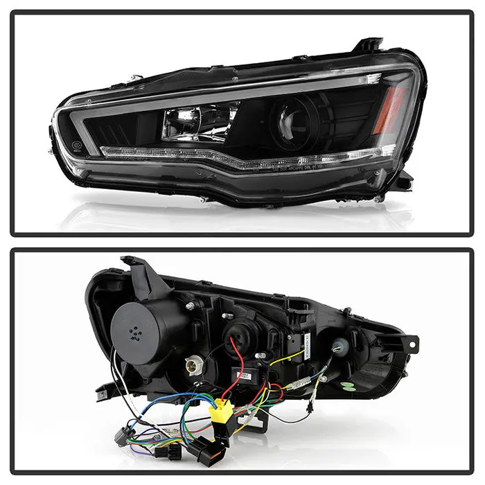 Spyder 08-17 Mitsubishi Evo 10 Projector Headlights Black 2