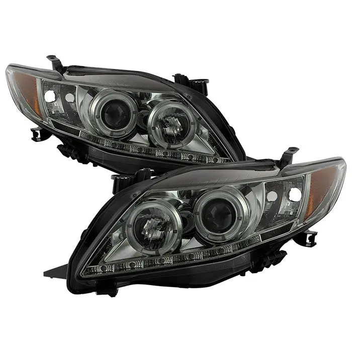 Spyder 09–10 Toyota Corolla Projector Headlights Led Drl Halo Smoked 1