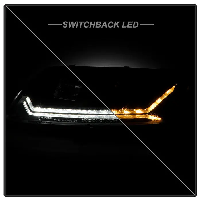 Spyder 09-11 Audi A6 Projector Headlights Sequential Led Bar Black 2