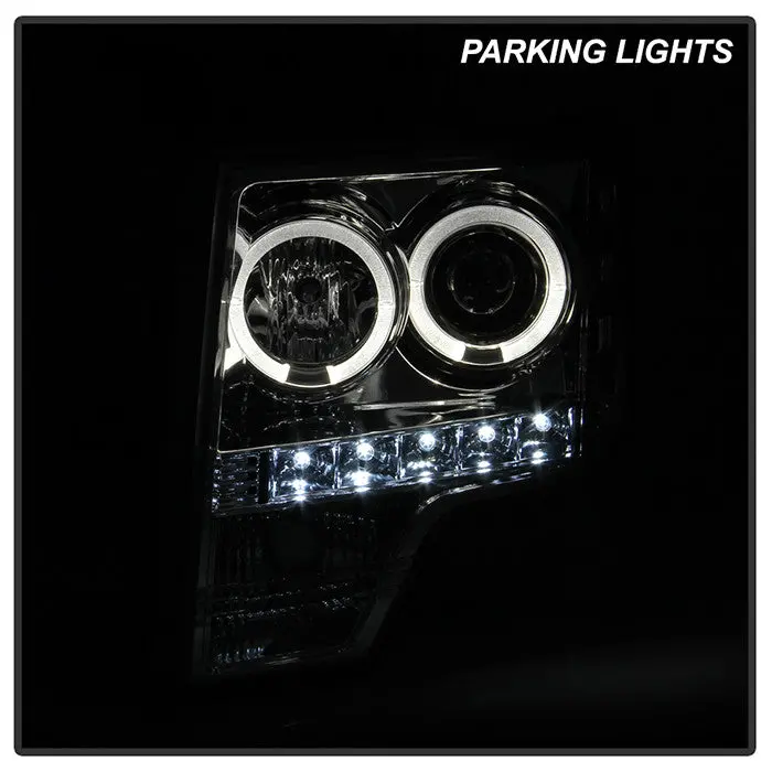 Spyder 09-14 Ford F-150 Halo Projector Headlights Chrome 2