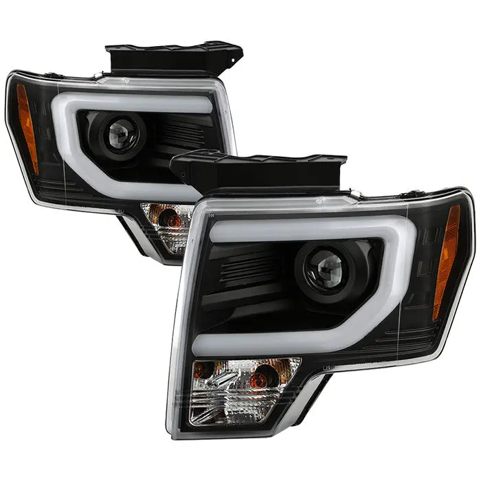 Spyder 09-14 Ford F-150 Projector Headlights Led Bar Black 1