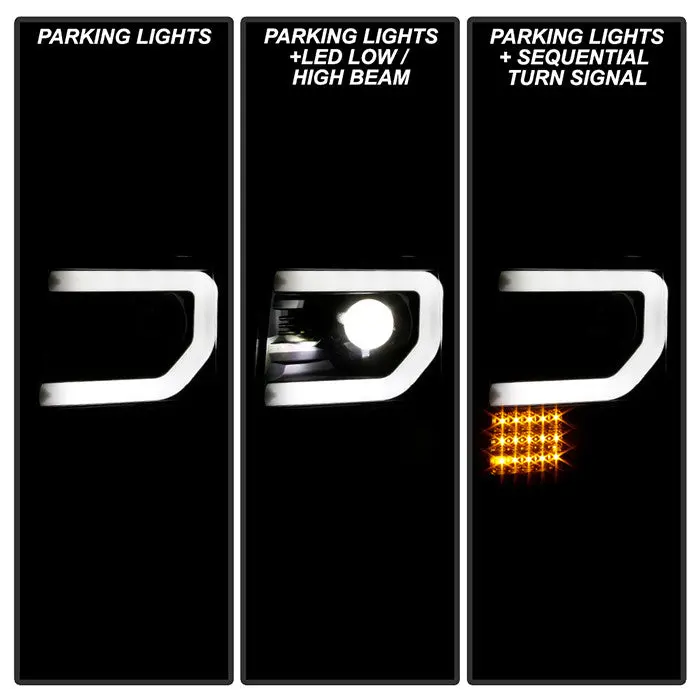 Spyder 09-14 Ford F-150 Projector Headlights Sequential Apex Led Black 2