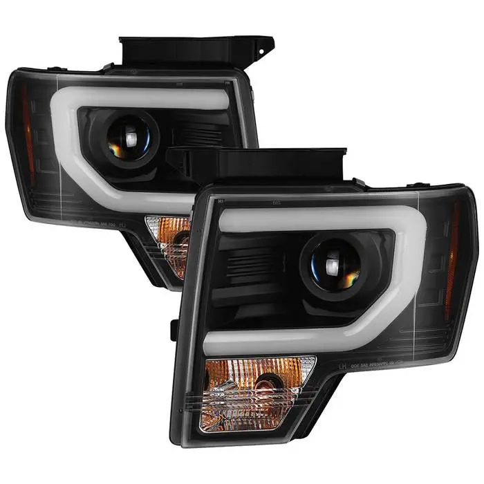 Spyder 09-14 Ford F-150 Projector Headlights Switchback Led Bar Black 1