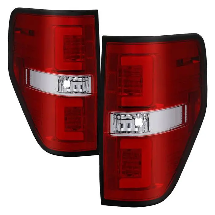 Spyder 09-14 Ford F150 V2 Tail Lights Led Bar Red Clear 1