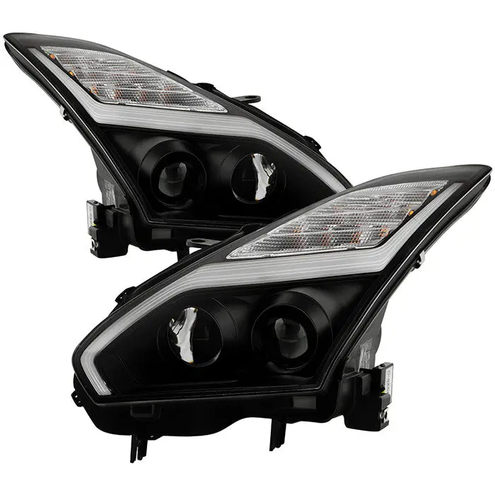 Spyder 09-14 Nissan Gt-R Projector Headlights Black 1