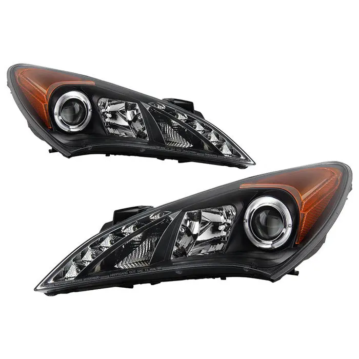 Spyder 10-12 Hyundai Genesis Projector Headlights Drl Black 1
