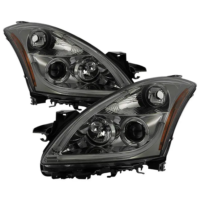 Spyder 10-12 Nissan Altima 4Dr Projector Headlights Smoked Chrome 1