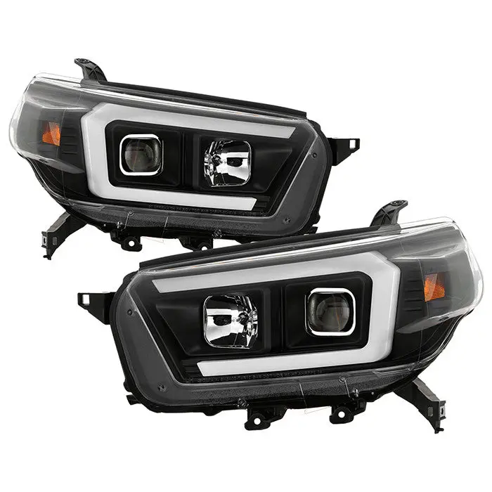 Spyder 10–13 Toyota 4Runner Projector Headlights Light Bar Drl Black 1