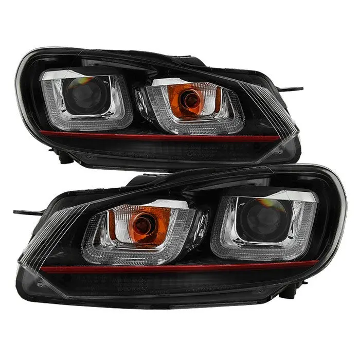 Spyder 10–13 Vw Golf Gti Projector Headlights V3 Dual U-Drl Black 1
