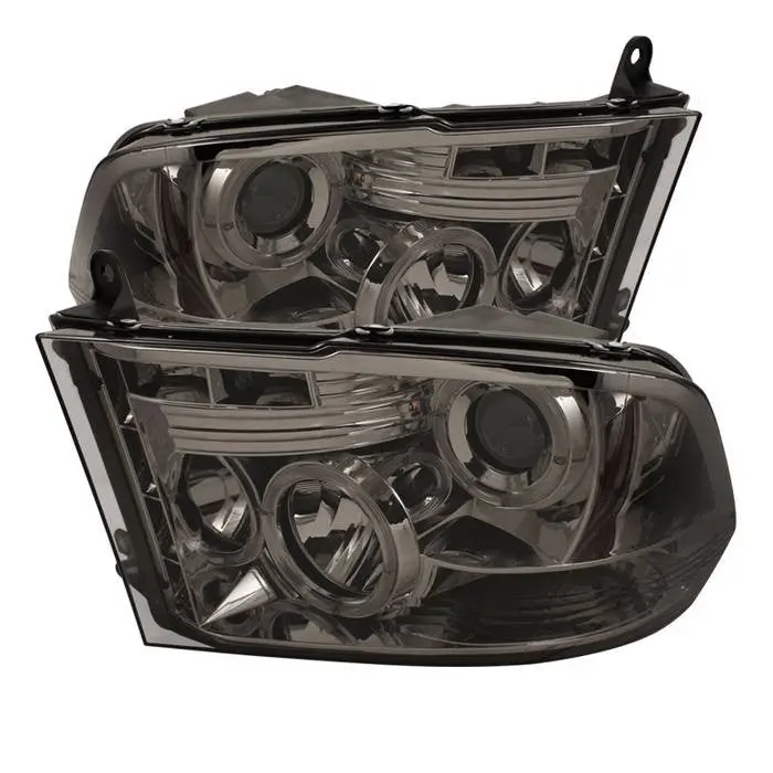 Spyder 10-18 Dodge Ram 1500-3500 Halo Projector Headlights Smoked 1