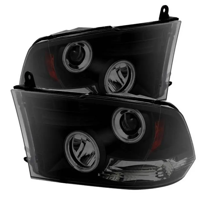 Spyder 10-18 Dodge Ram 1500-3500 Projector Headlights Ccfl Smoked 1