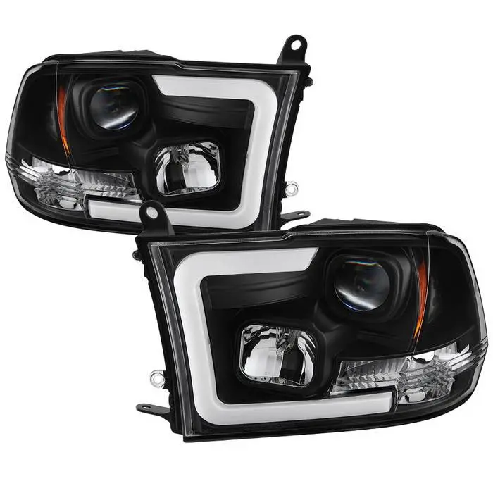 Spyder 10-18 Dodge Ram 1500-3500 Projector Headlights V2 Black 1