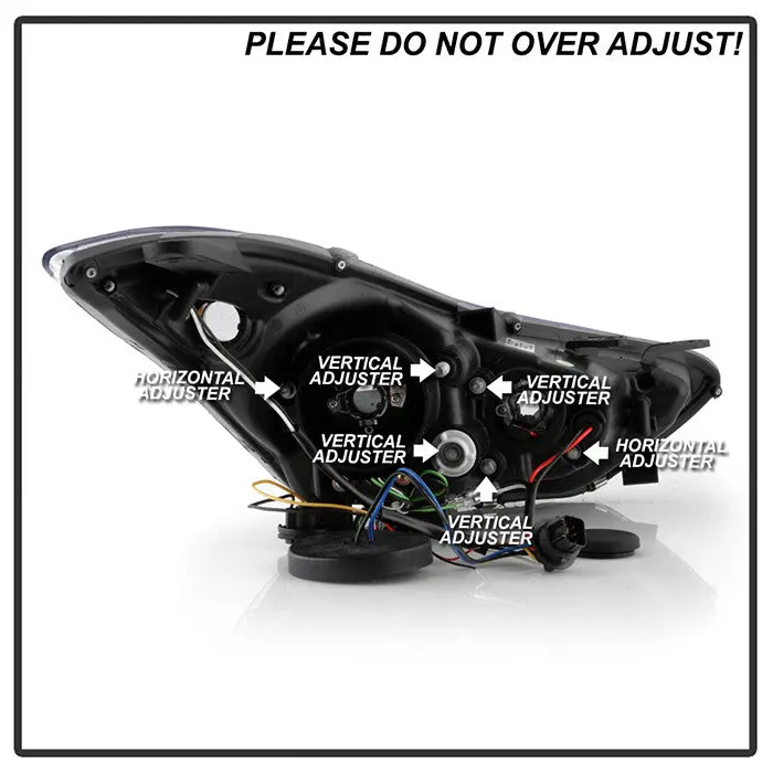 Spyder 11-13 Hyundai Elantra Projector Headlights Drl Black 2