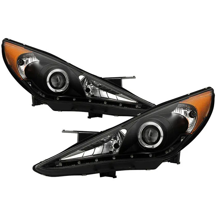 Spyder 11-13 Hyundai Sonata Projector Headlights Drl Black 1