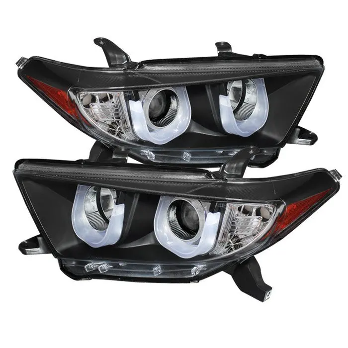 Spyder 11–13 Toyota Highlander Projector Headlights 3D Drl Led Black 1