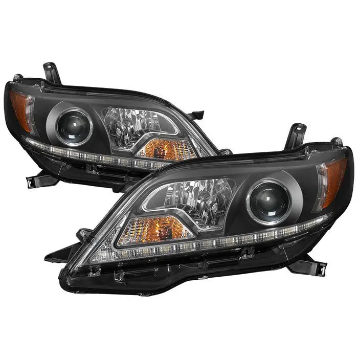 Spyder 11–14 Toyota Sienna Se/Xe/15–17 Xle Projector Headlights Black 1