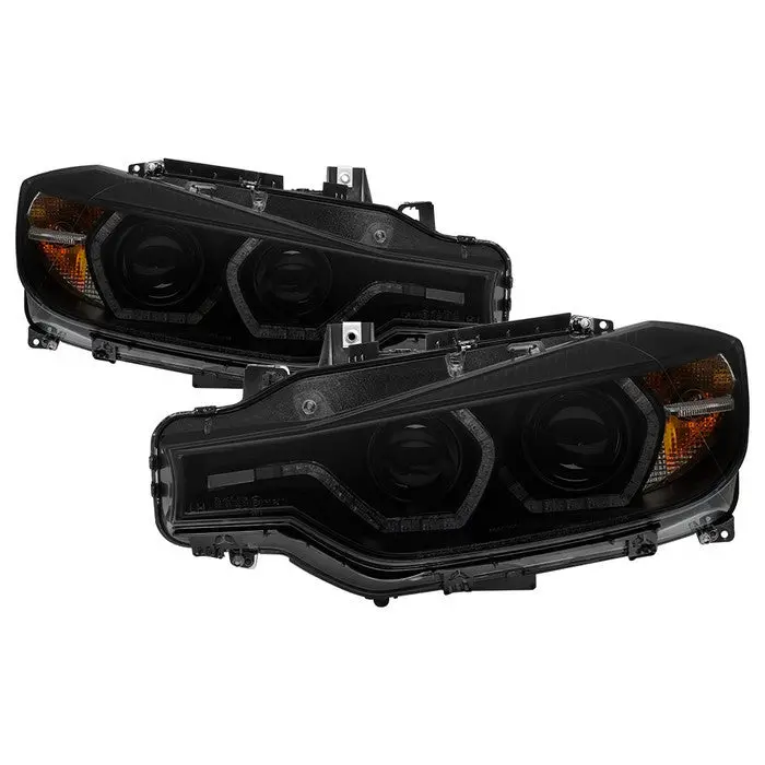 Spyder 12-14 Bmw F30 3-Series 4Dr Projector Headlights Black Smoked 1