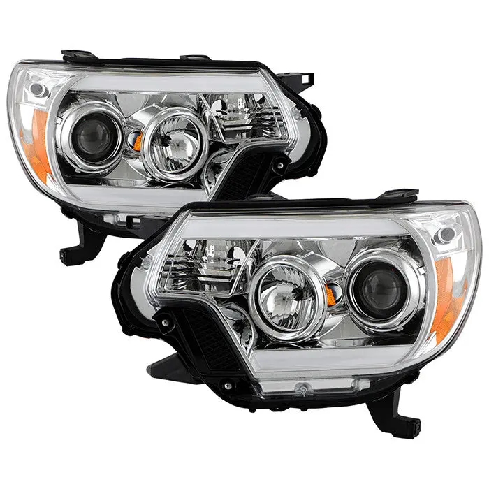 Spyder 12–15 Toyota Tacoma Projector Headlights Light Bar Drl Chrome 1