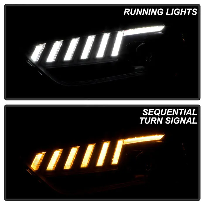 Spyder 13-16 Audi A4/S4 Headlights Sequential Led Bar Oem Xenon Black 2