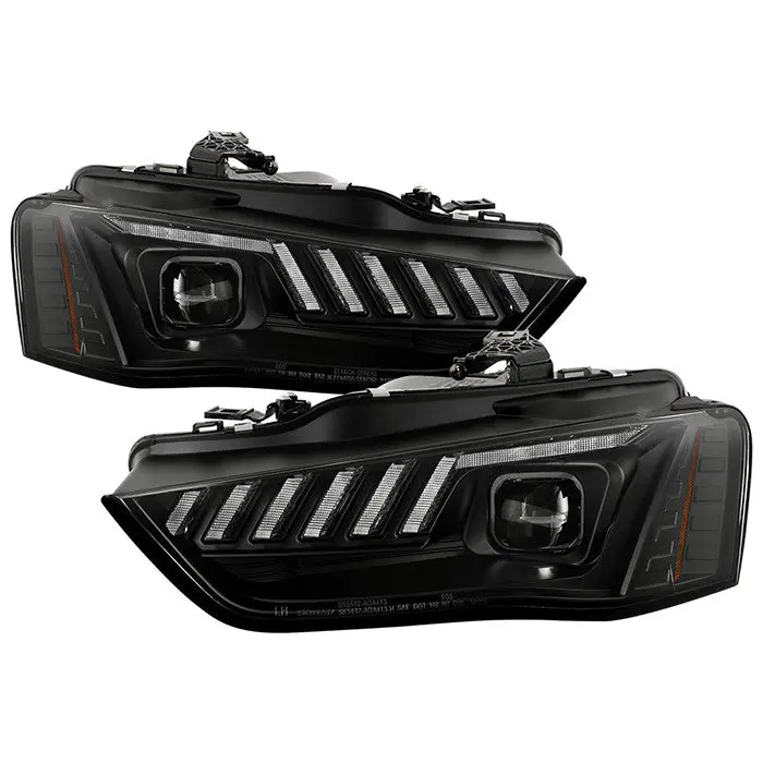 Spyder 13-16 Audi A4/S4 Projector Headlights Seq Apex Oem Xenon Black 1