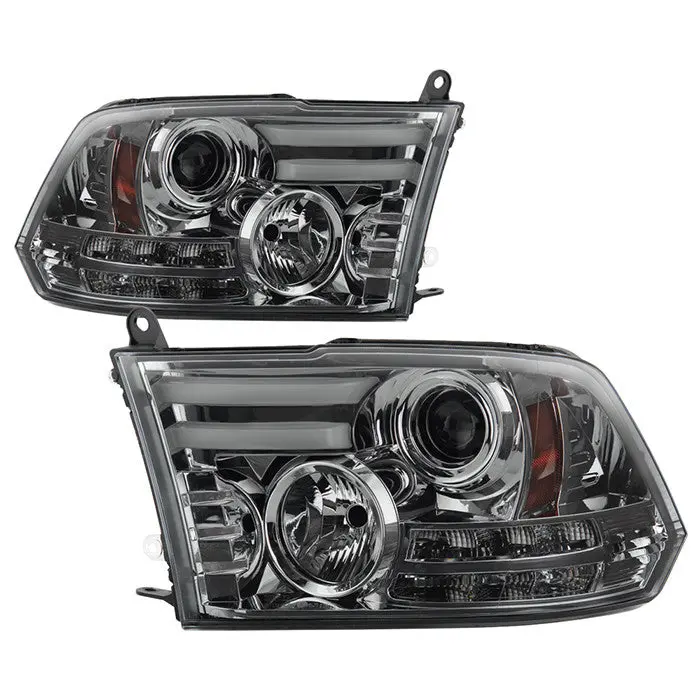 Spyder 13-18 Dodge Ram 1500-3500 Projector Headlights Smoked 1