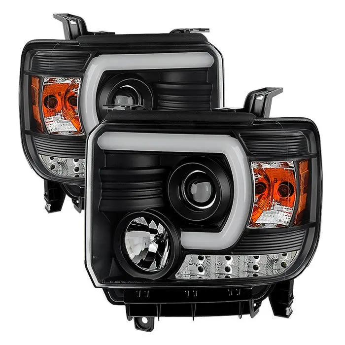 Spyder 14-15 Sierra 1500/15-17 2500-3500Hd Projector Headlights Black 1