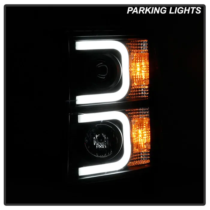 Spyder 14-15 Silverado 1500 Projector Headlights Drl Black 2