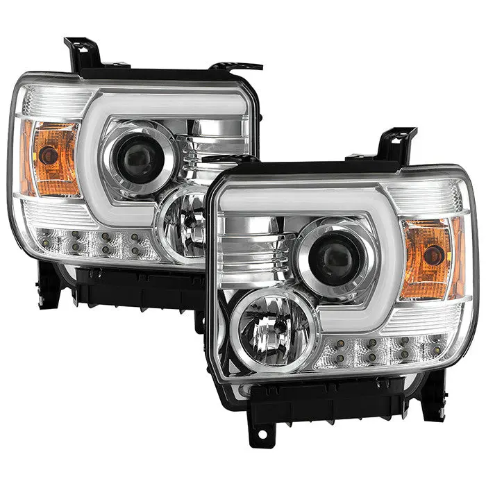 Spyder 14-18 Gmc Sierra 1500-3500Hd Led Projector Headlights Chrome 1