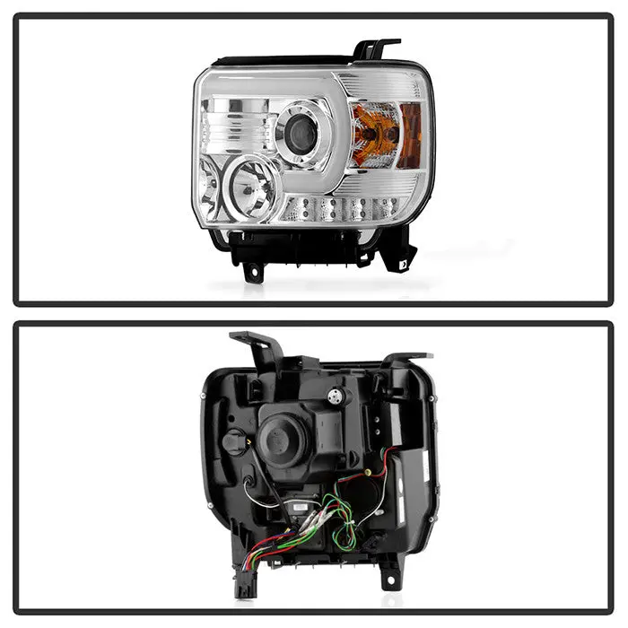 Spyder 14-18 Gmc Sierra 1500-3500Hd Led Projector Headlights Chrome 2