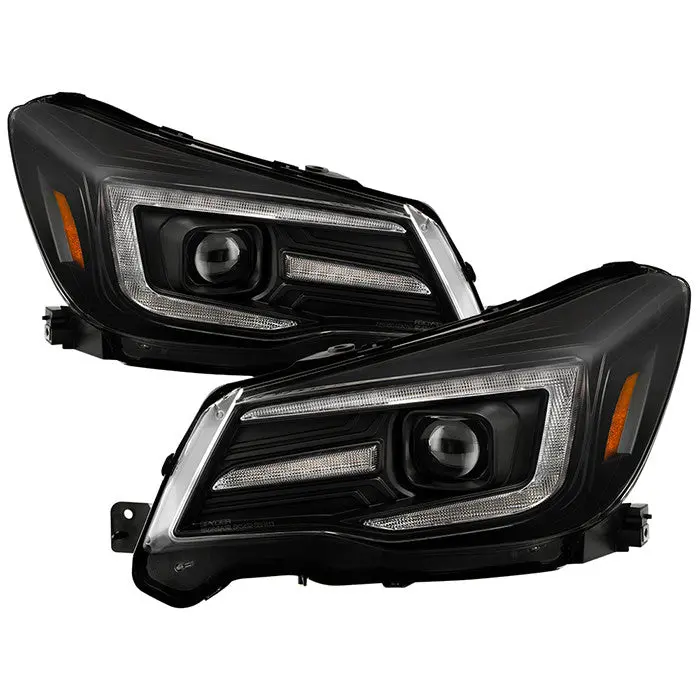 Spyder 14–18 Subaru Forester Projector Headlights Led Light Bar Black 1