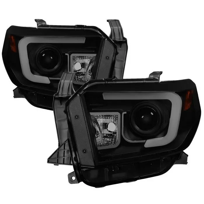 Spyder 14–21 Toyota Tundra Projector Headlights Drl Bar Black Smoked 1