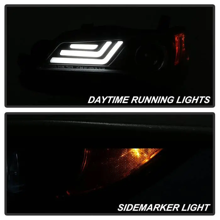 Spyder 15–17 Toyota Camry Projector Headlights Led Light Bar Black 2