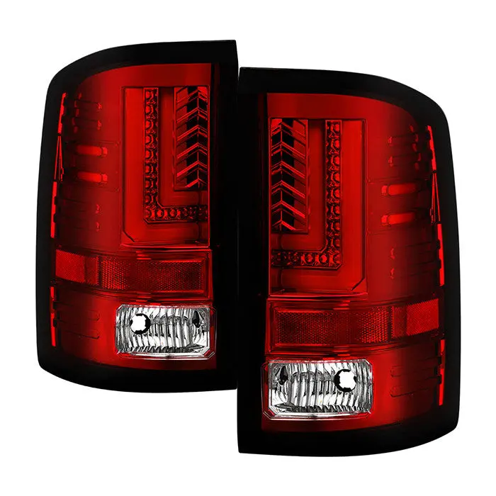 Spyder 15-18 Gmc Sierra 1500 2500Hd 3500Hd Led Tail Lights Red Clear 1