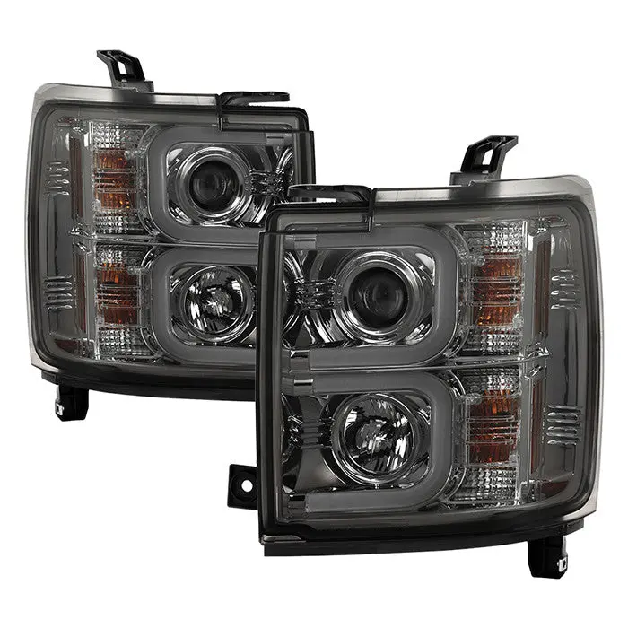 Spyder 15-19 Silverado 2500Hd/3500Hd Projector Headlights Smoked 1