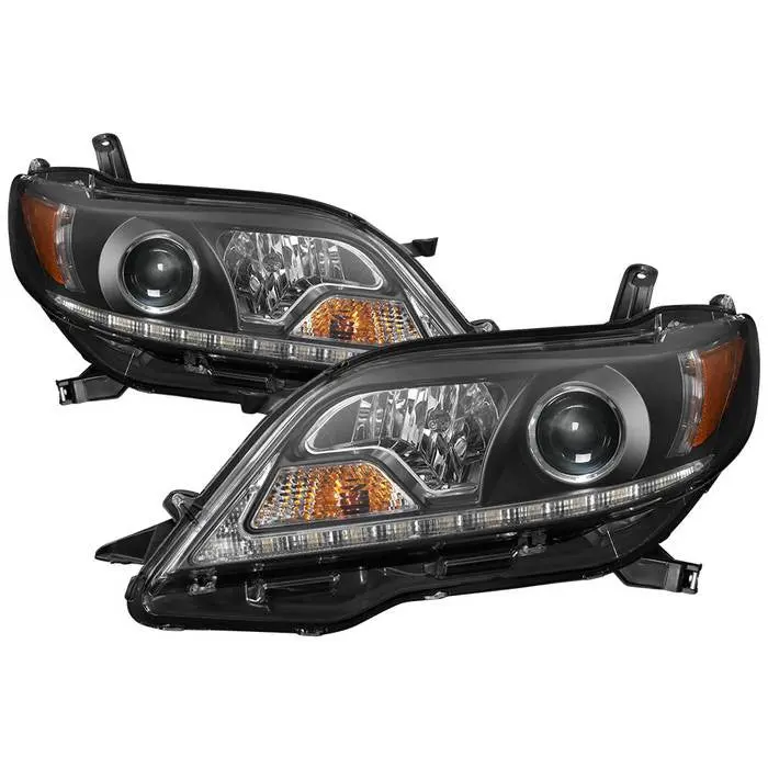 Spyder 15–19 Toyota Sienna Se/Xe Projector Headlights Led Drl Black 1
