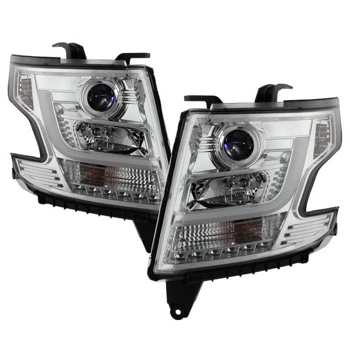 Spyder 15-20 Tahoe/Suburban Projector Headlights Led Chrome 1