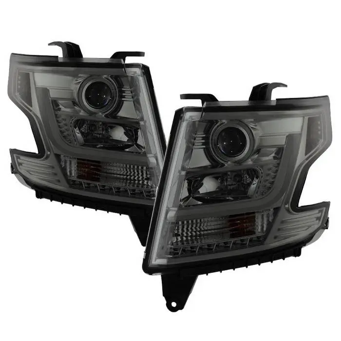 Spyder 15-20 Tahoe/Suburban Projector Headlights Led Smoked 1