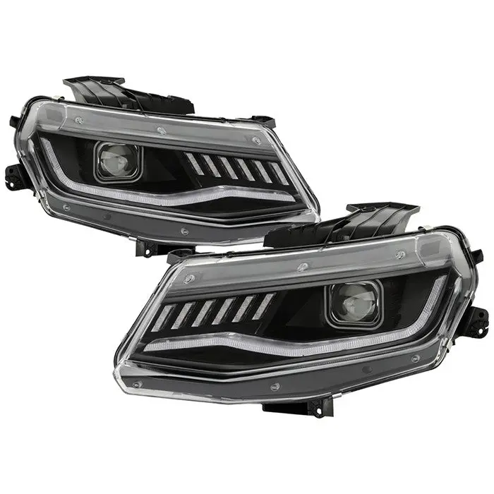 Spyder 16-18 Chevy Camaro Projector Headlights Sequential Led Black 1