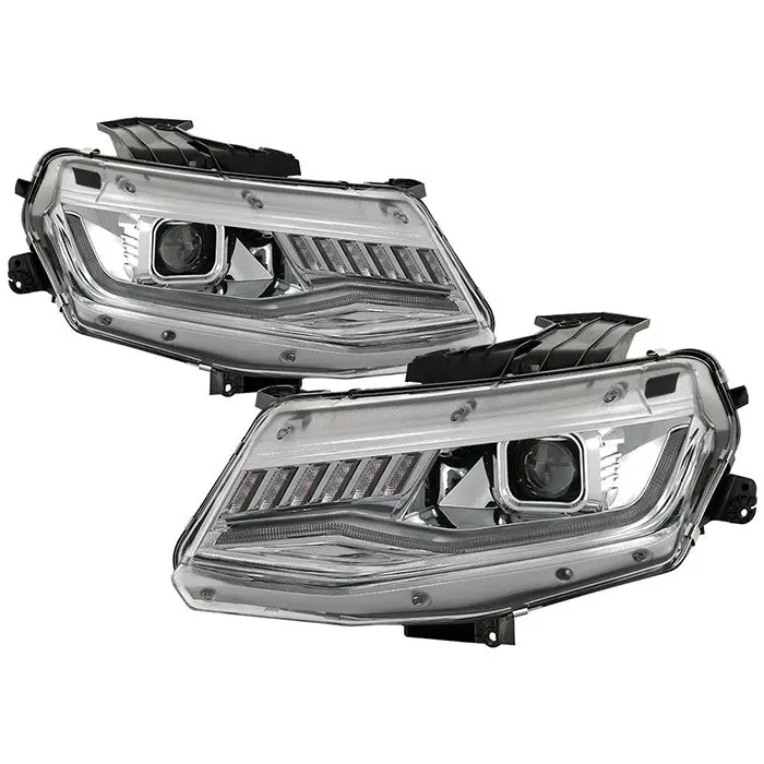 Spyder 16-18 Chevy Camaro Projector Headlights Sequential Led Chrome 1