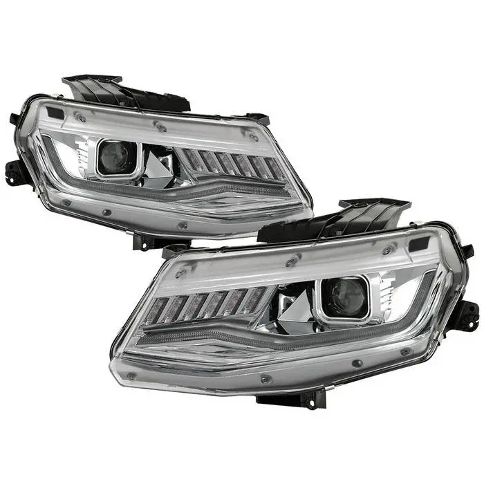 Spyder 16-18 Chevy Camaro Projector Headlights Sequential V2 Chrome 1