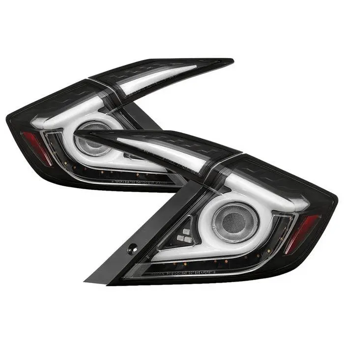 Spyder 16-19 Honda Civic 4Dr Tail Lights Led Bar Black 1