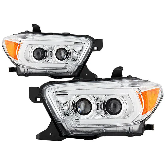 Spyder 16–22 Toyota Tacoma Projector Headlights Sequential Chrome 1