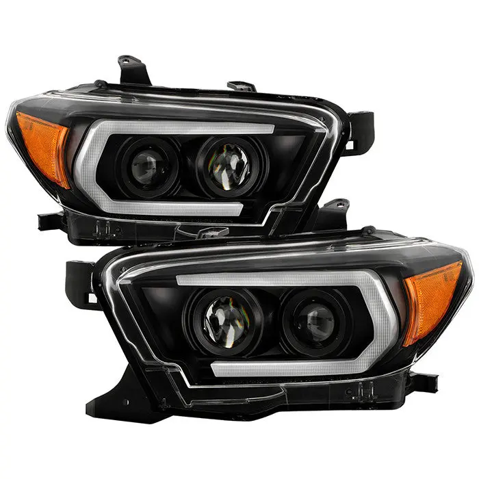 Spyder 16–22 Toyota Tacoma Sequential Headlights Black Smoked 1