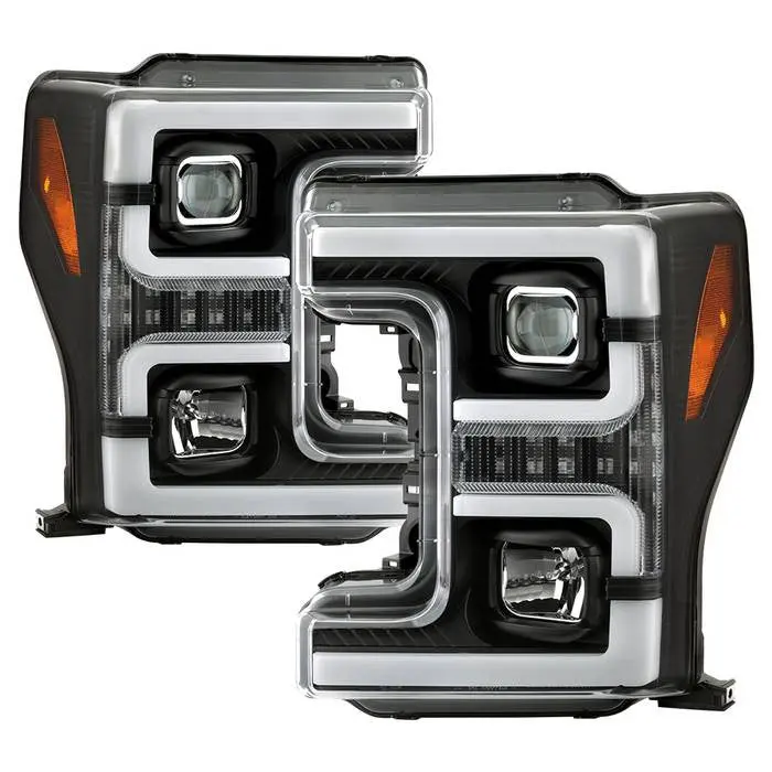Spyder 17-18 Ford F250/F350/F450 Sequential Headlights Led Bar Black 1