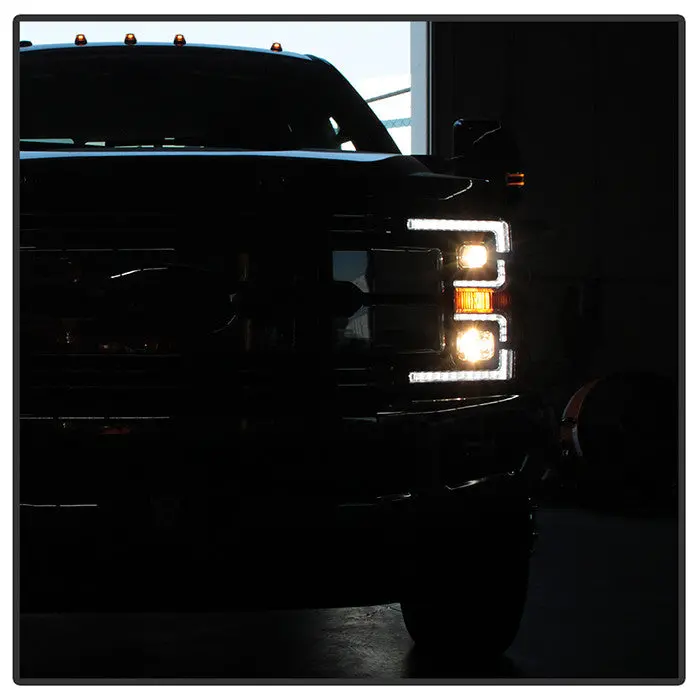 Spyder 17-18 Ford F250/F350/F450 Sequential Headlights Led Bar Black 2